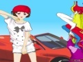 Oyunu Active Girl Besides Car