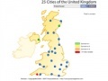 Oyunu 25 cities of the United Kingdom