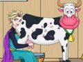 Oyunu Elsa milking cow