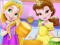Oyunu Baby Rapunzel And Baby Belle Cooking Pizza 