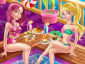 Oyunu Elsa and Anna Yacht pool Party