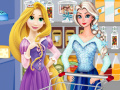 Oyunu Elsa and rapunzel food shopping