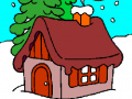 Oyunu House in Winter Forest Coloring