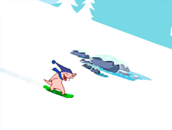 Bir snowboard iniş.