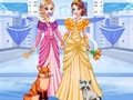 Oyunu Elsa & Anna's Icy Dress Up