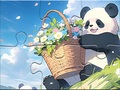 Oyunu Jigsaw Puzzle: Basket Flower Panda
