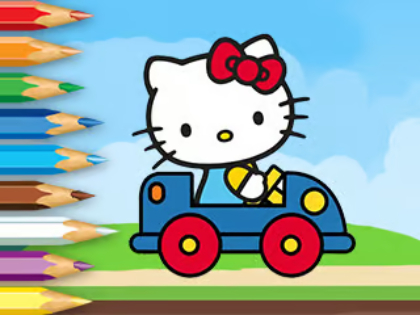 Boyama Kitabı: Hello Kitty Araba Sürmek 