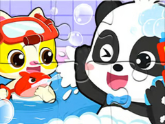 Oyunu Jigsaw Puzzle: Baby Panda Shower Time