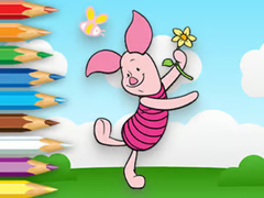 Oyunu Coloring Book: Piglet Holds Toy Windmill