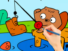 Oyunu Coloring Book: Fishing Squirrel