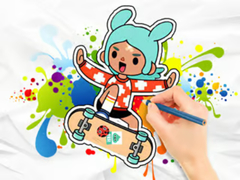 Oyunu Coloring Book: Toca Boca Skateboard