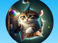 Oyunu Round Jigsaw Puzzle Collect Pictures with Cute Kittens