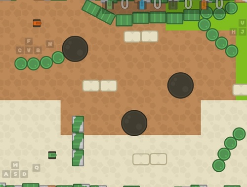 1 2 3 4 Oyuncu Tank Oyunu 2D 