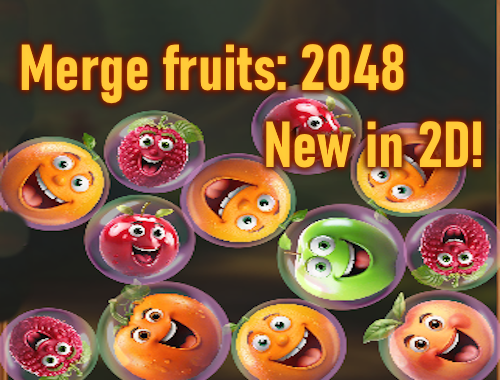Birleştirme Meyveleri: 2048 2D'de yeni! .