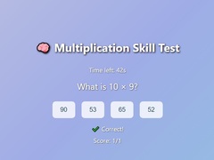 Oyunu Multiplication Skill Test