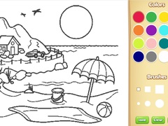 Oyunu Beach Coloring Book For Kids