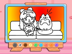 Oyunu Coloring Book: Toca Life With Pusheen