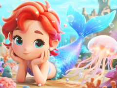 Oyunu Jigsaw Puzzle: Chibi Mermaid Marshmallow Jellyfish