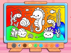 Oyunu Coloring Book: Kawaii Sea Animals