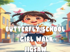 Oyunu Butterfly School Girl Walk Jigsaw