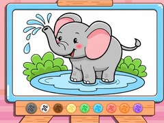 Oyunu Coloring Book: Cute Baby Elephant