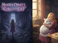 Oyunu Hidden Object - Girl and Cat