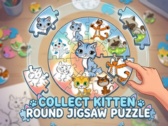 Oyunu Round jigsaw Puzzle - Collect Kitten