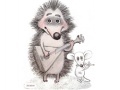 Oyunu Hedgehog and mouse play musical instruments
